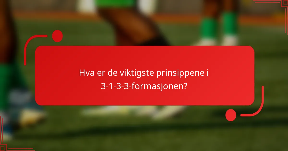 Hva er de viktigste prinsippene i 3-1-3-3-formasjonen?