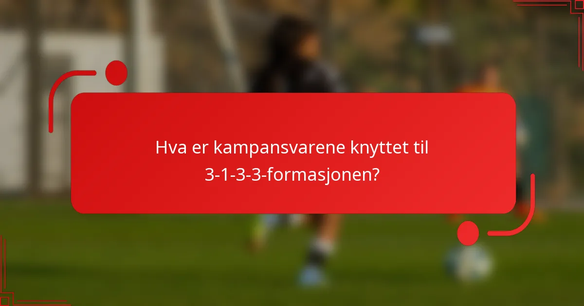 Hva er kampansvarene knyttet til 3-1-3-3-formasjonen?