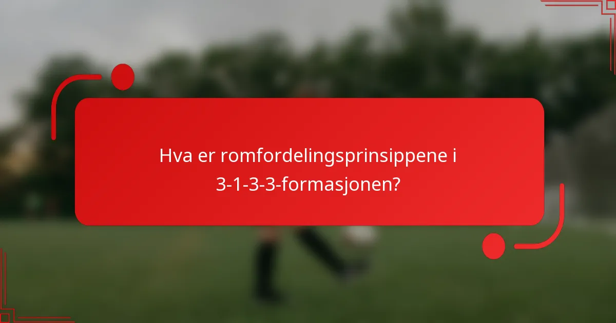 Hva er romfordelingsprinsippene i 3-1-3-3-formasjonen?