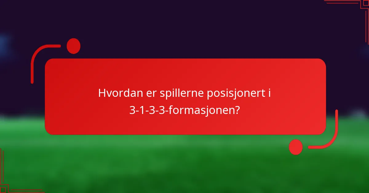 Hvordan er spillerne posisjonert i 3-1-3-3-formasjonen?